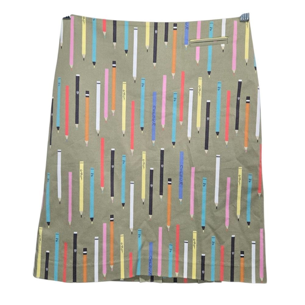 Elevenses Anthropologie  Multicolor Pencil Print Skirt Size 2